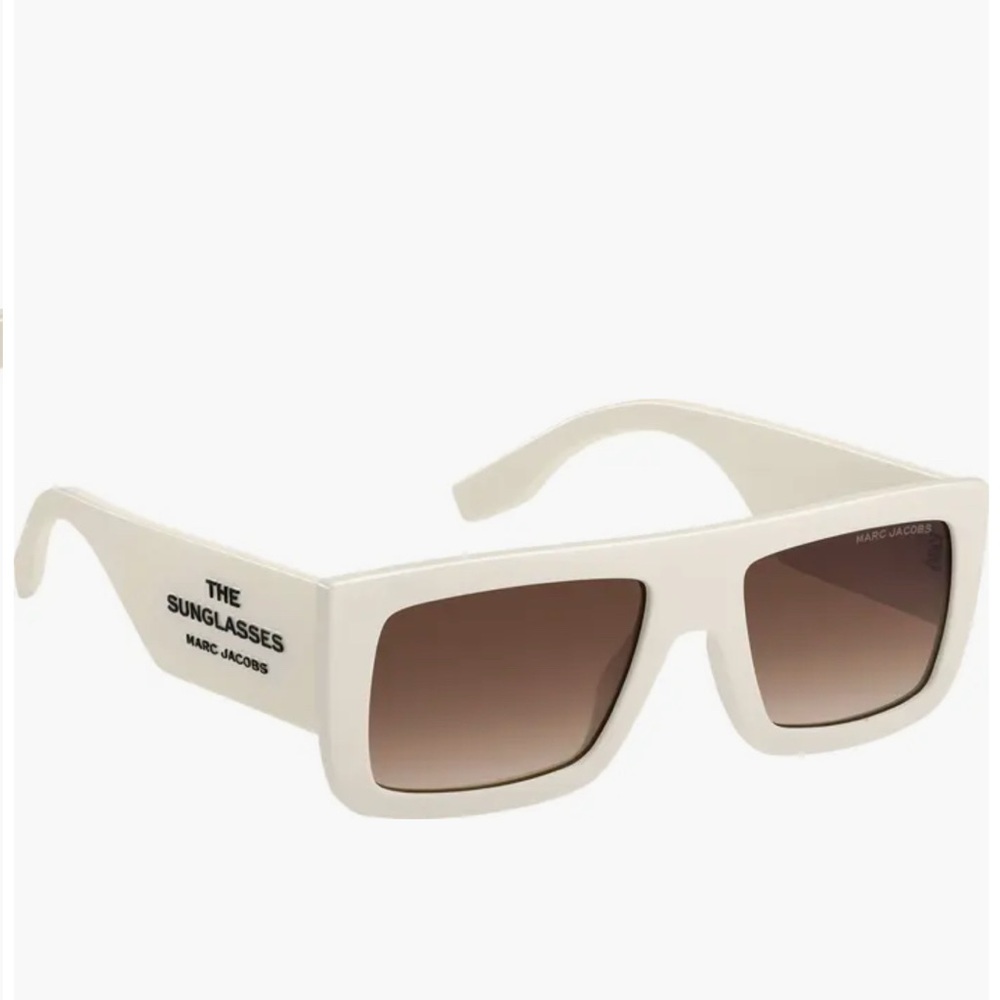 Marc Jacobs Cream Frame Square Sunglasses with Brown Gradient Lenses NEW! - Picture 2 of 4